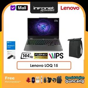 LENOVO LOQ 15IRX9 I5 13450HX RTX3050 32GB/16GB 512GB SSD RTX3050 6GB 15.6" FHD IPS 144Hz W11H OH 2024 LUNA GREY BAG [83DV01ASID]