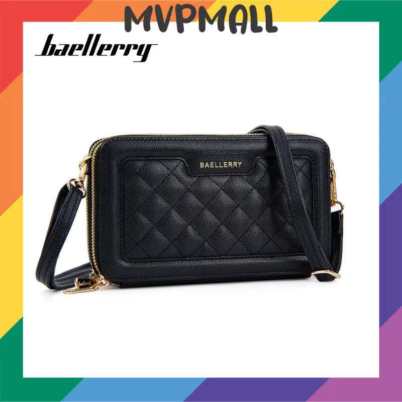 BAELLERRY N8332 Tas Selempang Wanita 2 IN 1 Dompet Handphone Bahan Kulit PU Leather Premium Kartu Uang 0