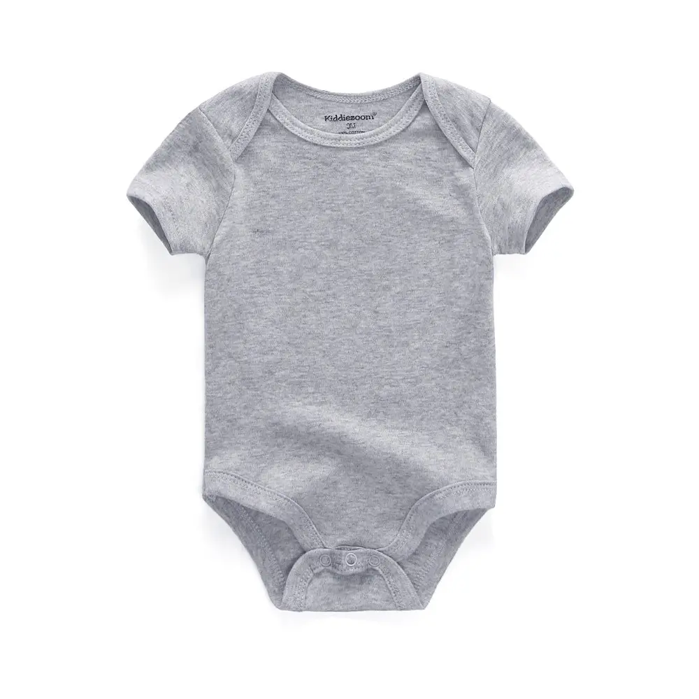 Kiddiezoom 0-12 months four seasons boys and girls solid color stitching 100% cotton jumpsuit boy girl tight soft baby cute baby clothes