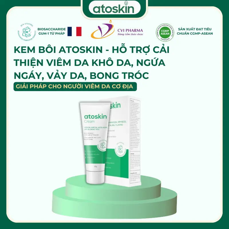 (Combo 2) - Kem Dưỡng Atoskin 30g Hỗ Trợ Giúp làm dịu da khi bị: Viêm da, ngứa ngáy, khô da, vảy da, bong tróc 50g 1
