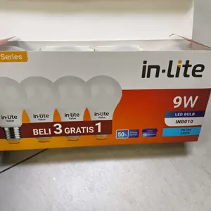 LAMPU INLITE PAKET VALUE SERIES BELI 3 GRATIS 1 BOHLAM LED IN-LITE LED BULB BOHLAM LED MURAH 3W 5W 7W 9W 12W 15W 18W PAKET BELI 3 GRATIS 1 PAKET ISI 4 VALUE INB010 3 WATT 5 WATT 7 WATT 9 WATT 12 WATT 15 WATT 18 WATT