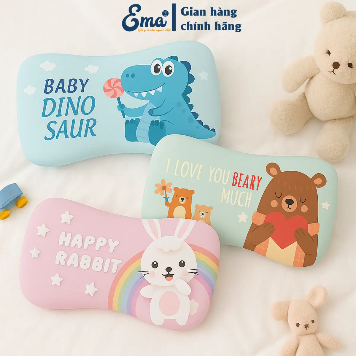 Gối cao su non Ema chống bẹp đầu cho bé