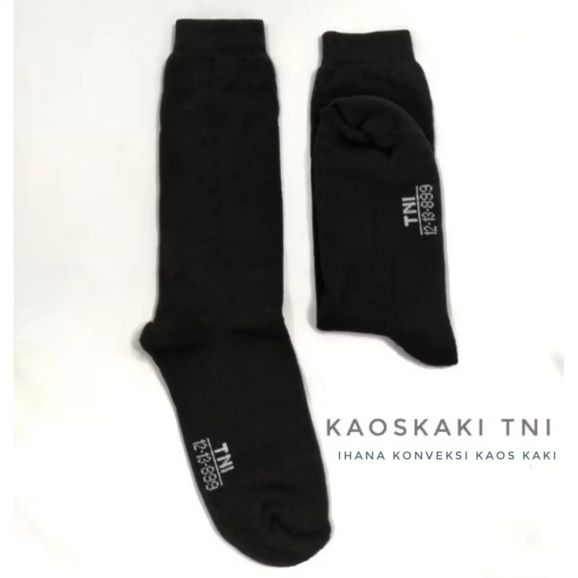 Lusinan Kaus kaki TNI pdl tebal Panjang hitam polos / kaos kaki tebal TNI pdl Serat tebal Pria Kerja Formal Kantor hitam