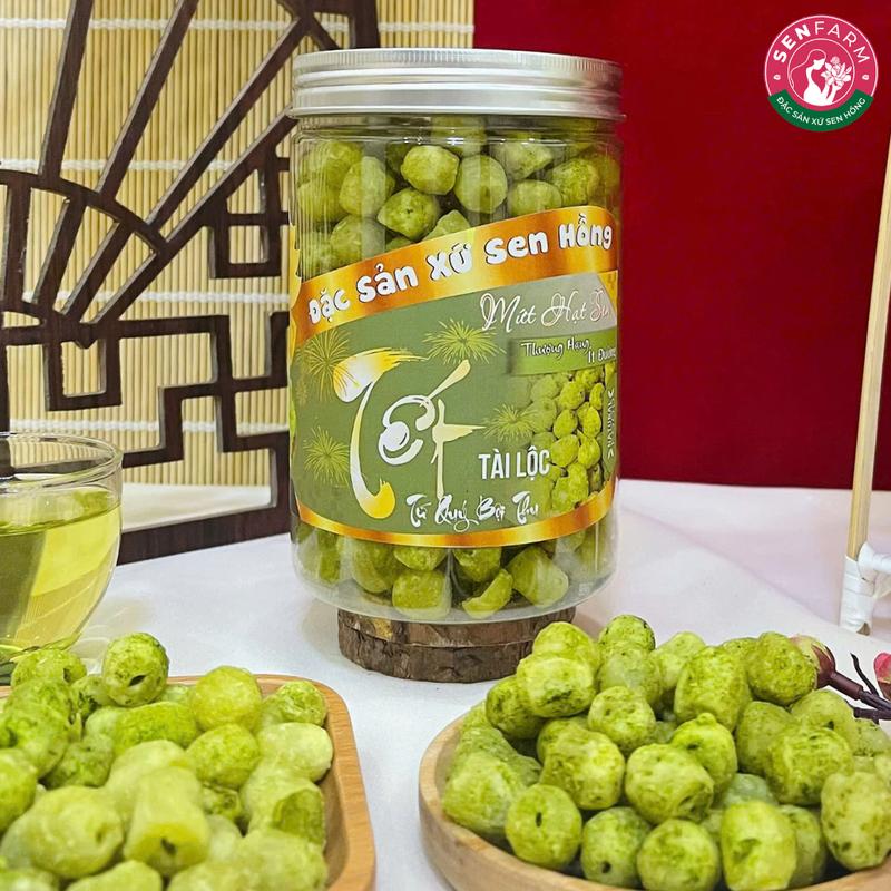 Mứt hạt sen ít đường vị trà xanh Matcha Senfarm - Mứt Tết - Bánh Tết - Quà Tết