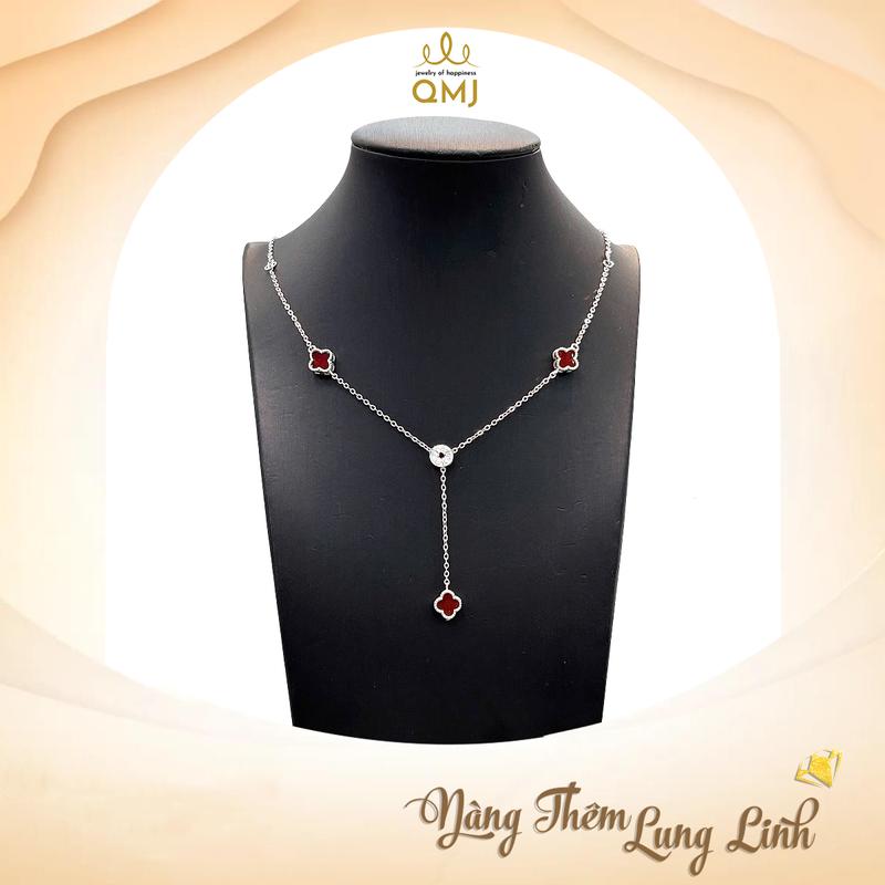  QMJ STORE - Q293 DÂY CHUYỀN CỎ LỘC PHÁT BÌNH AN MIX CHARM KIM TIỀN VÀ CỎ 6LI DÁNG RƠI SANG TRỌNG 