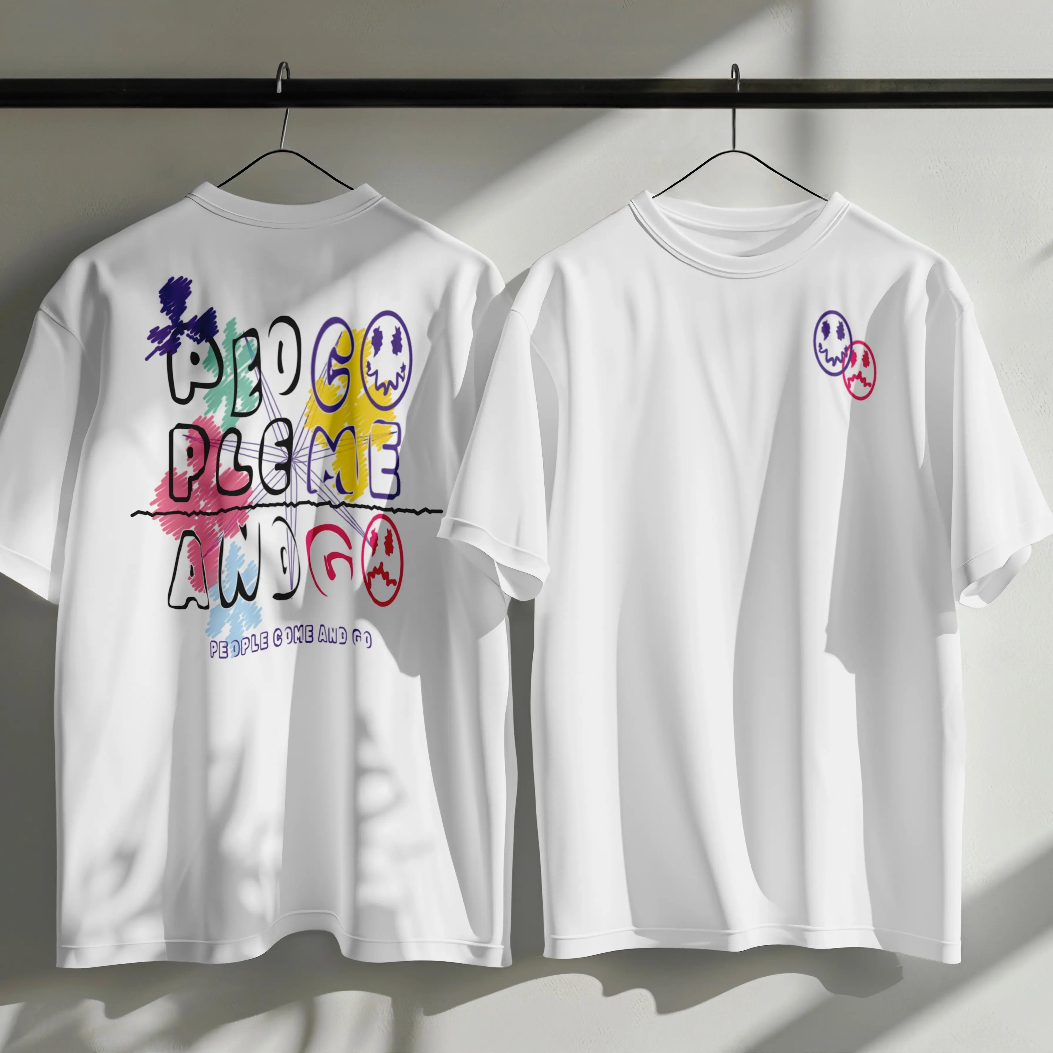 Kaos Distro Unisex Lengan Pendek People Come & Go Cotton Combed 24s Belisarius - Baju, Katun