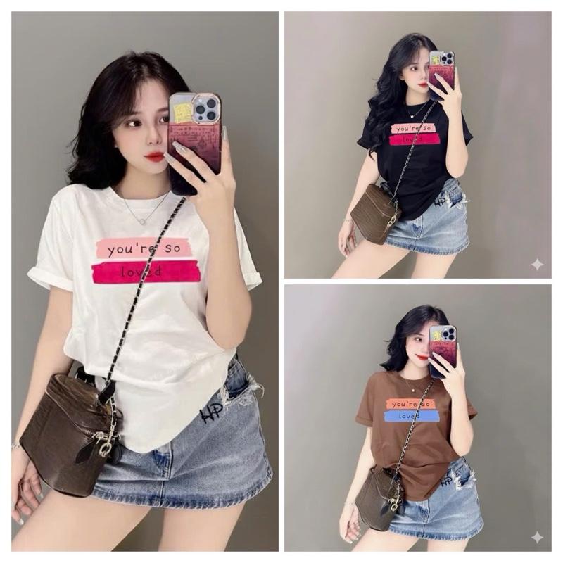 Áo thun cổ tròn phối chữ 629 bigsize 45-85kg chất liệu thun tăm lạnh dễ phối đồ L1