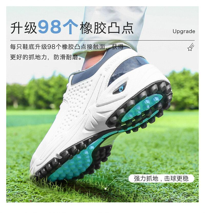 Product Introduction of New High Quality Men Professional Golf Shoes Waterproof Spikes Golf Sneakers Black White Golf Trainers Big Size 40-47 5
