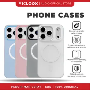 VICLOOK Casing HP Pelindung Frosted Magnetic Shockproof untuk for iPhone 11/12/13/14/15/16/17/Pro/ProMax/Plus
