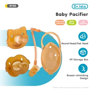 Dr.isla  Dot bayi / Dot Empeng/Empeng bayi/BPA FREE dengan rantai dan Kotak/silikon lembut perlengkapan bayi baru lahir Empeng BY08