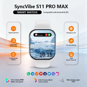Smart Watch 11 Pro Max 10 Pro Max  Original Layar AMOLED 2.2" - Tahan Air NFC GPS Panggilan Bluetooth Pengisian Nirkabel Pria Wanita + Wallpaper Gratis