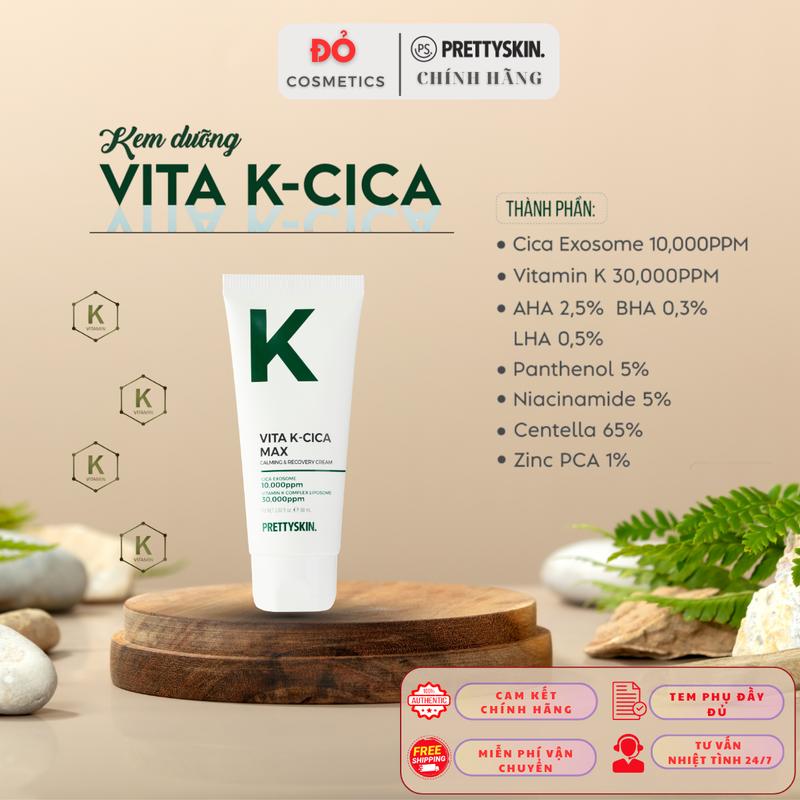 Kem dưỡng Vitamin K-CiCa PS.PRETTYSKIN hỗ trợ phục hồi căng bóng da kem cấp ẩm vita k 60ml chăm sóc da mụn Skincare Làm Đẹp Da