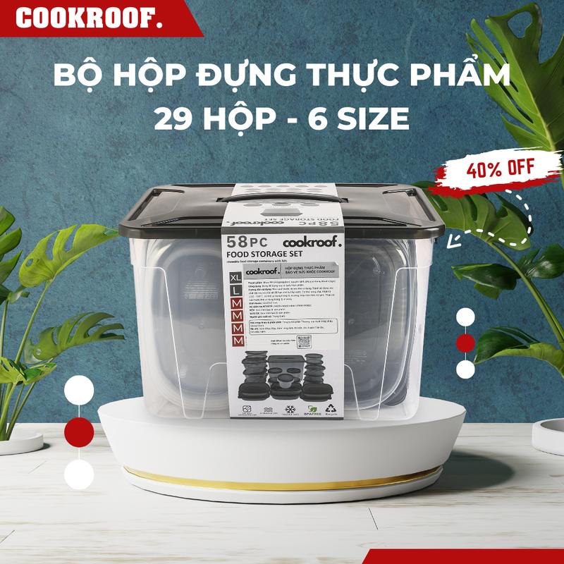 Cookroof. Hộp Đựng Thực Phẩm 58 Chi Tiết 29 Hộp Kích Thước Đủ Nhựa PP5 Nguyên Sinh Chịu Nhiệt Tốt Không Chứa BPA An Toàn Cho Sức Khỏe