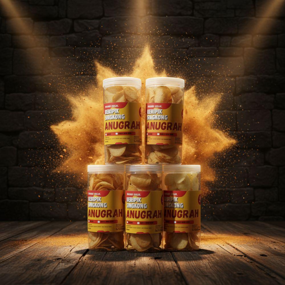 HOT EXCLUSIVE Keripik Singkong Kemasan Toples 1.300 ml Cemilan Yang Kriuk Pedas Gurih Aroma Daun Jeruk Kripik Asin Snacks