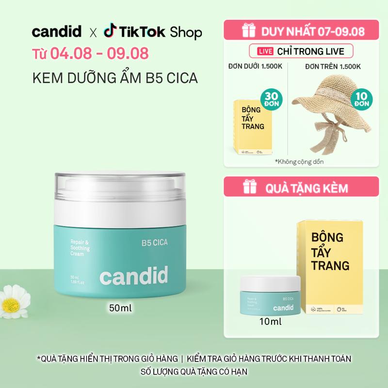 KEM DƯỠNG ẨM PHỤC HỒI CANDID B5 CICA REPAIR AND SOOTHING CREAM 50ML