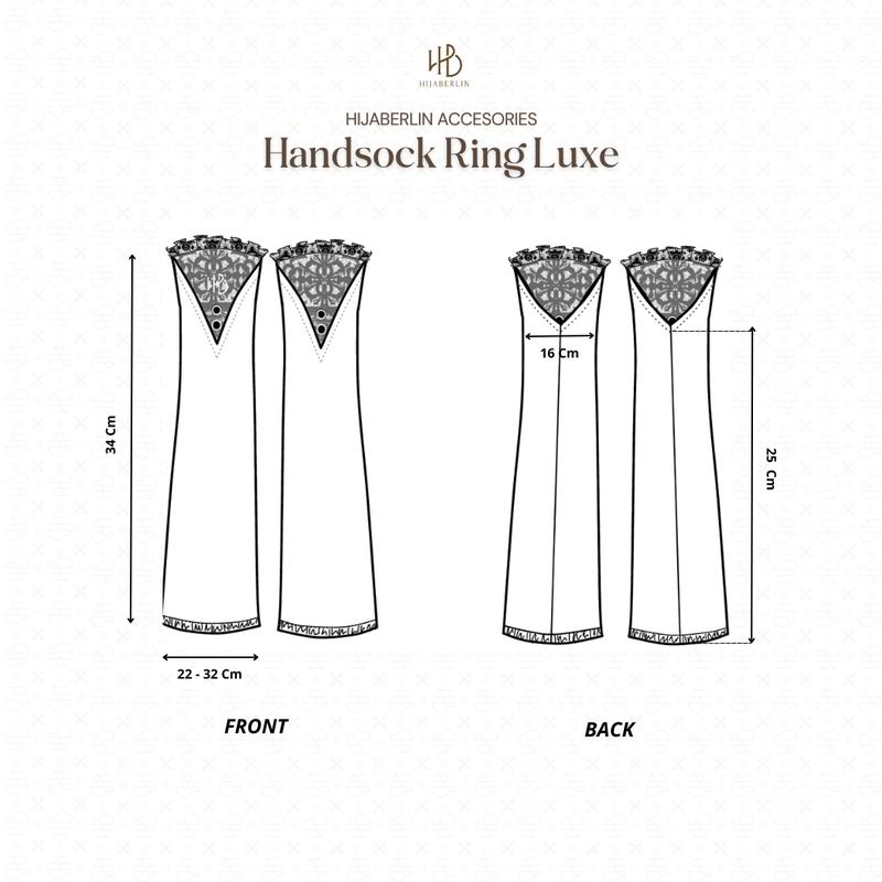 HIJABERLIN - Handsock Ring Luxe I Sarung Tangan Sholat, Manset Cincin Tangan, Aksesoris Haji & Umroh 9