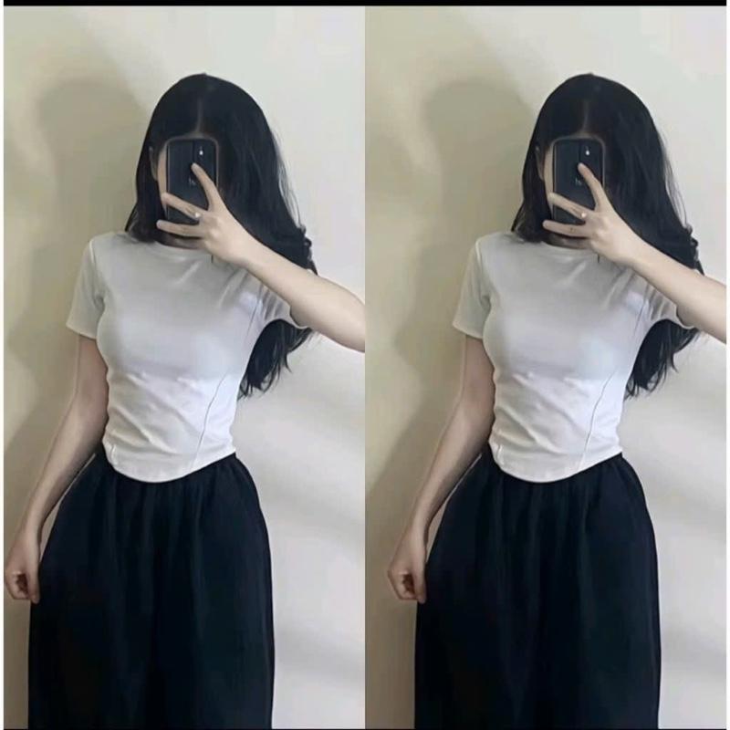 Áo thun form lửng ôm body vạt bầu Bigsize 40-70kg (622) chất liệu thun tăm lạnh co giãn tốt dễ phối trẻ trung