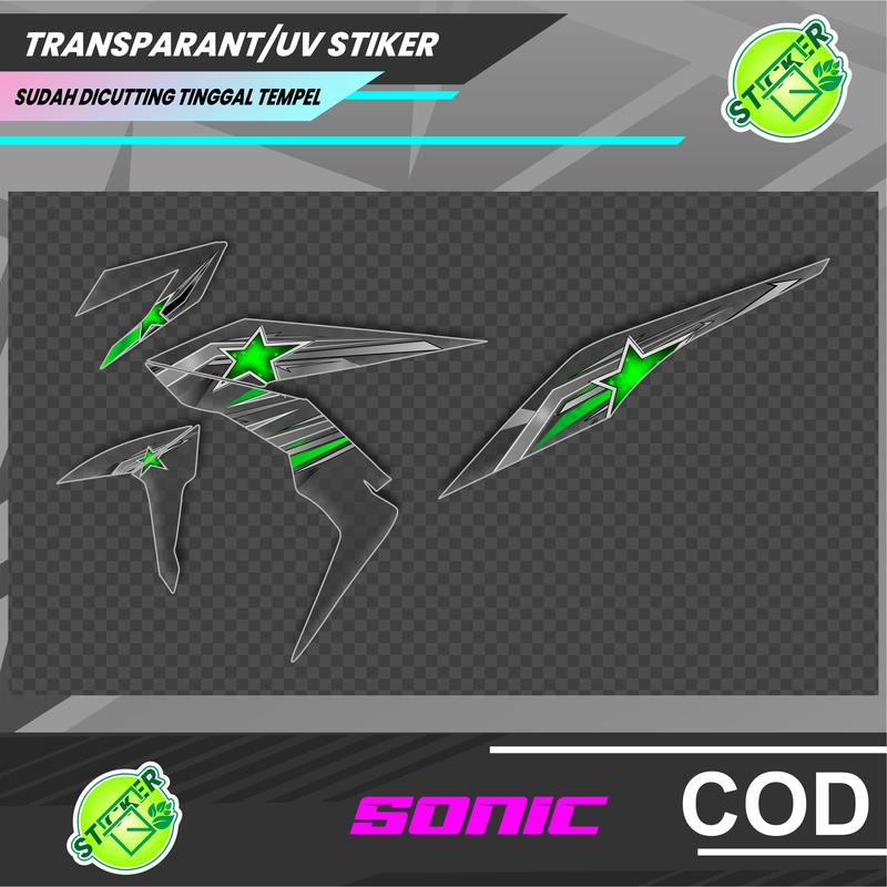 STRIPPING TRANSPARAN UV CLEAR SIMPEL HONDA SONIC 150R STAR DIESEL LIVERY 3 UV SUDAH DI CUTTING TINGGAL TEMPEL 1