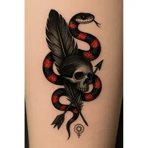 tatto temporary model ular tengkorang Snack MC-01