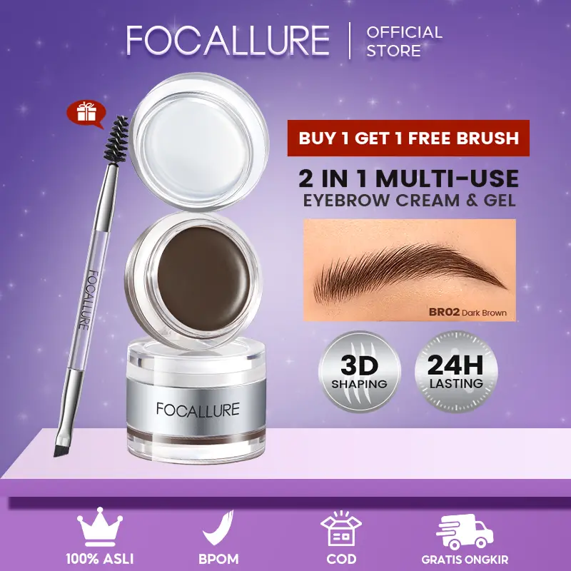 [Official] FOCALLURE Pro-shape Duo 2-in-1 Eyebrow Cream & Gel 3D