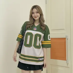 Green 00 Kaos Jersey Oversize Retro Boxy Shirt