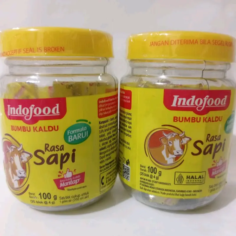 Bumbu Kaldu Indofood Rasa Ayam dan Sapi - Bubuk Instan - Bahan, Garam, Spices, Msg, Penyedap, Powder, Jamur Masakan Soup 3
