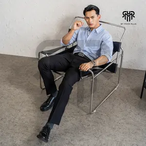 (SLIMFIT) - MEN TROUSERS | Celana Bahan/Celana Kantor/Celana Formal Casual Pria Hitam Stretch Quality Premium Slimfit