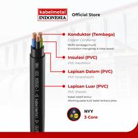 Gambar Kabel NYY 3x4 mm 100 Meter Roll kabelmetal INDONESIA - Tufur Outdoor Kawat Tembaga Tunggal PVC Hitam Listrik KMI SNI dari Kabelmetal Indonesia Kota Administrasi Jakarta Timur 2 Tokopedia