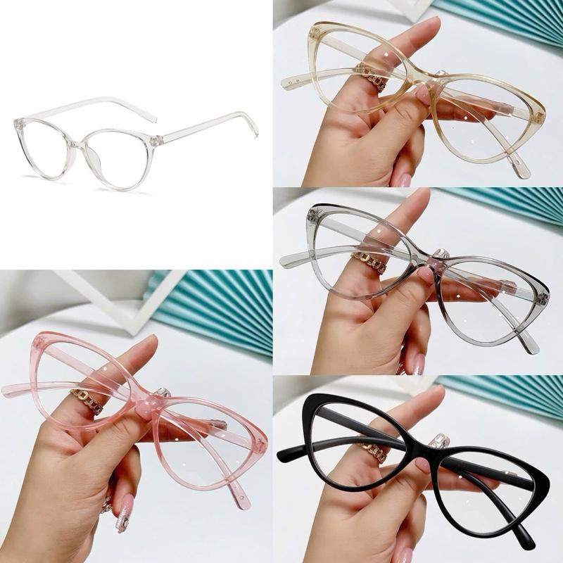 Kính Râm Mắt Mèo Hottrend Thời Trang Cho Nữ Chống Bụi Màu Trong Suốt Hồng Đen Phù Hợp Với Phụ Nữ
