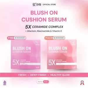 SYB Blush On Cushion Serum - Krim Pemerah Pipi Alami Dengan 5X Ceramide Complex Serum +Allantoin, Niacinamide & Vitamin E