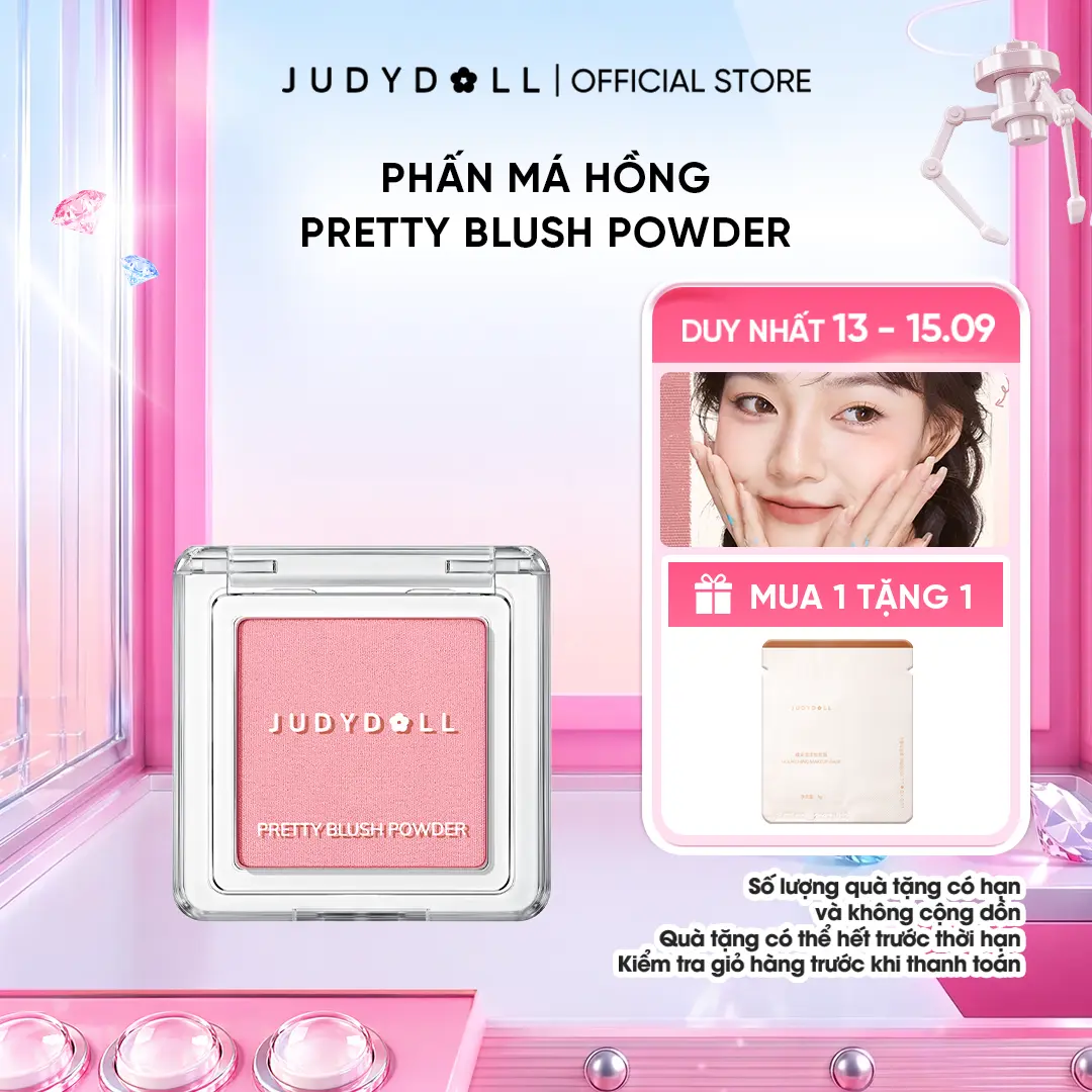 JUDYDOLL Phấn má hồng Judydoll Pretty Blush Powder Chất mịn Tự Nhiên Đa dạng màu hot 2g