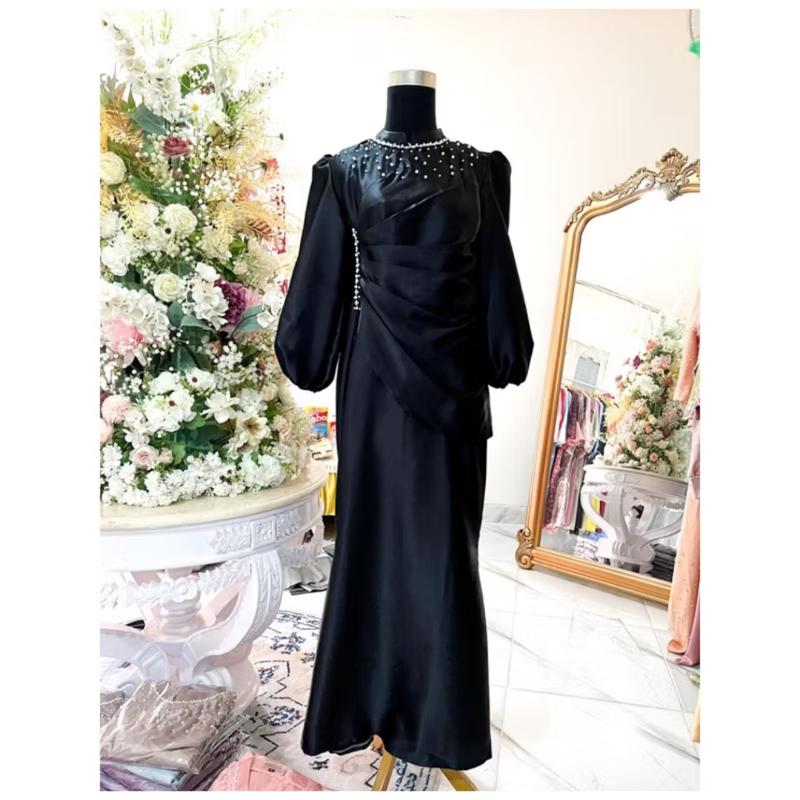 [Vina Dress Spesial Burgundy] Gamis Pesta Kondangan Viral Kirey Duyung Baju Lebaran Wanita Remaja Dewasa muslimah Kekinian Bridesmaid Mewah 9