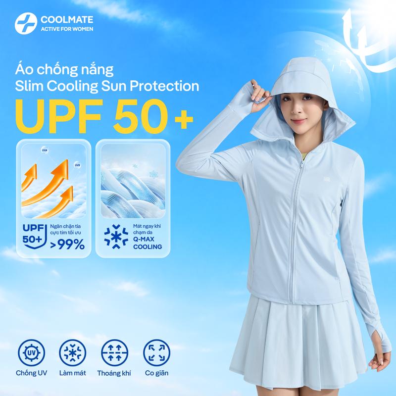 Áo khoác nữ đa năng form slim Cooling Sun chống 99% tia UV có mũ, bảo vệ da toàn diện - Coolmate For Women