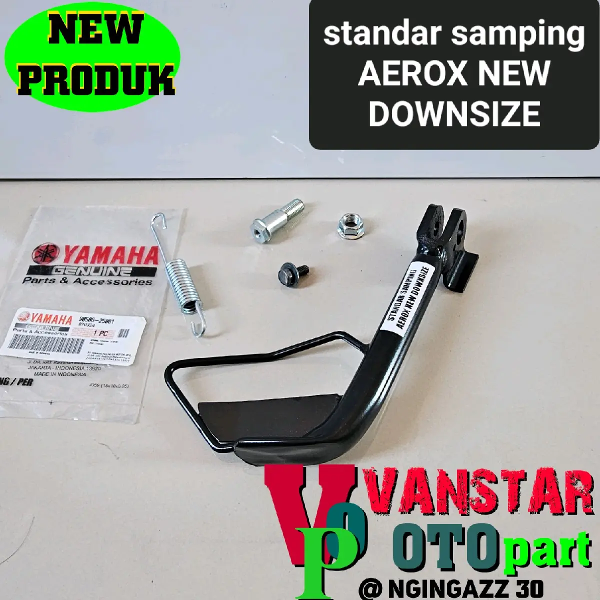 standar samping AEROX NEW DOWNSIZE PENDEK lengkap sensor aktif panjang 15cm