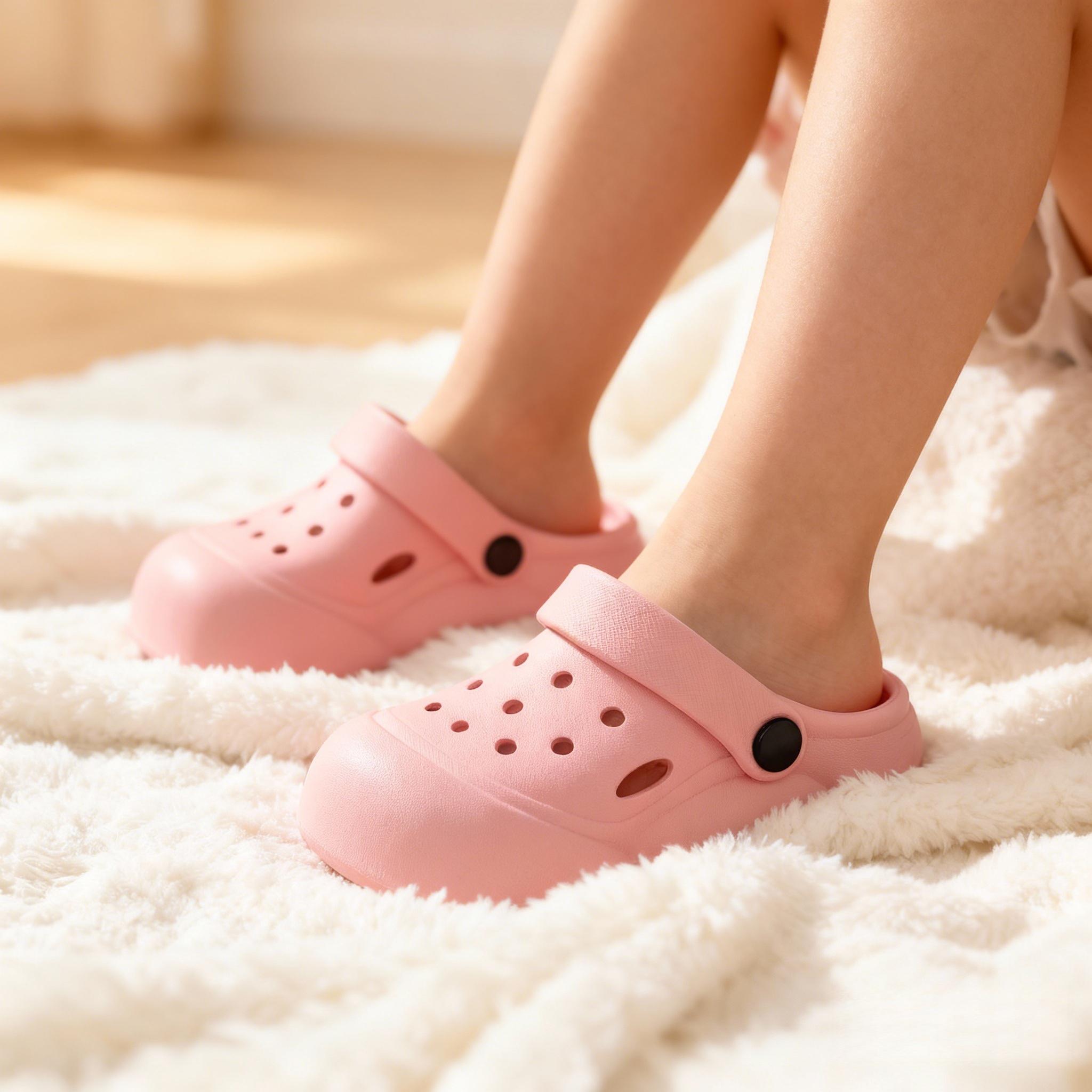 Baru Model Sandal Anak Perempuan Baim Selop Nyaman Kodok Jibbitz Sendal Anak Cewek Size 20-35