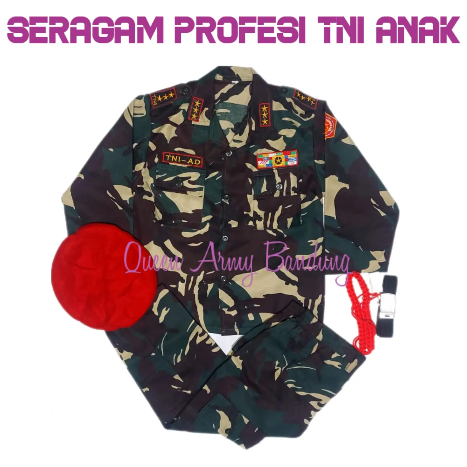 SERAGAM ANAK PROFESI TNI MALVINAS . SERAGAM KARNAVAL,SERAGAM AGUSTUS ANAK, SERAGAM TNI WANITA, SERAGAM PROFESI ANAK TNI