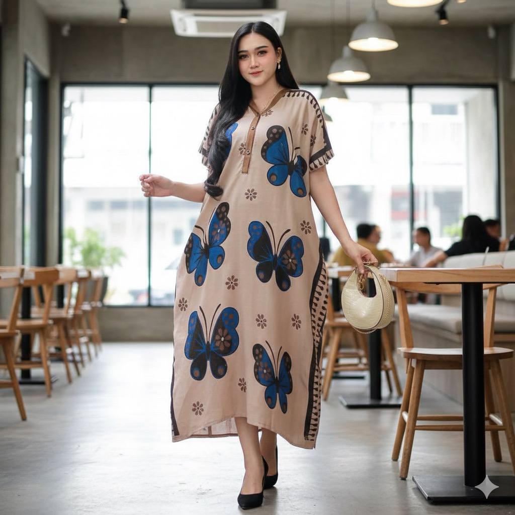 Daster Yuriko Dress Baju Wanita Santai Kancing Depan Busui Ld 130cm Pb 115cm Bahan Rayon Adem Bumil Pendek Panjang Tidur Motif Elegan Ibu Nyaman Menyusui