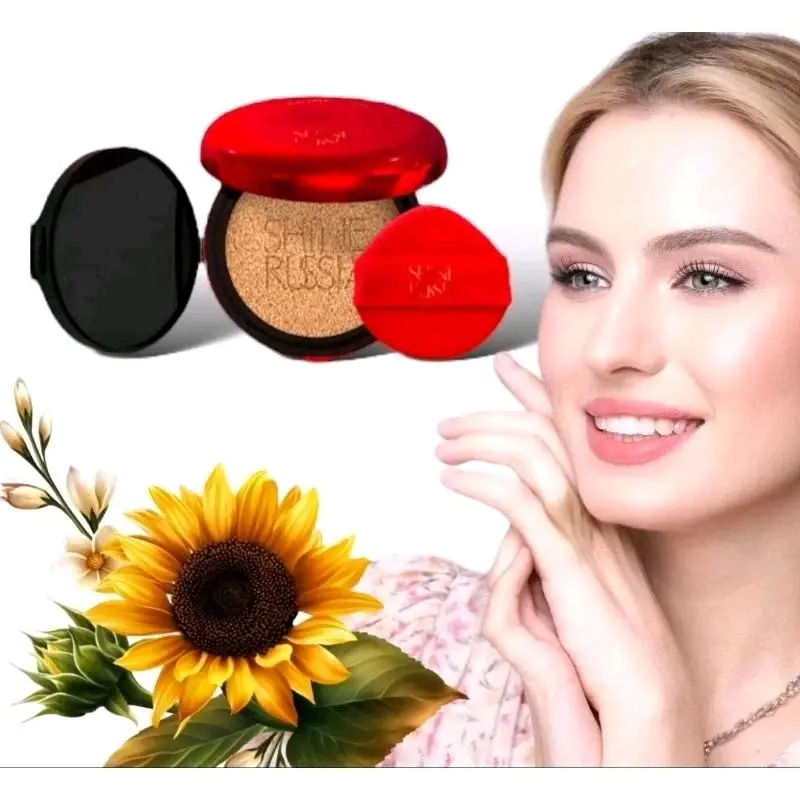 Shine Russia + CUSHION BUNGA MATAHARI - Plus Smart Fit Glowing Essence Cushion With Sunflower Ekstrac - Cushion Dengan Antioksidan yang Mencerahkan & Anti Luntur 1