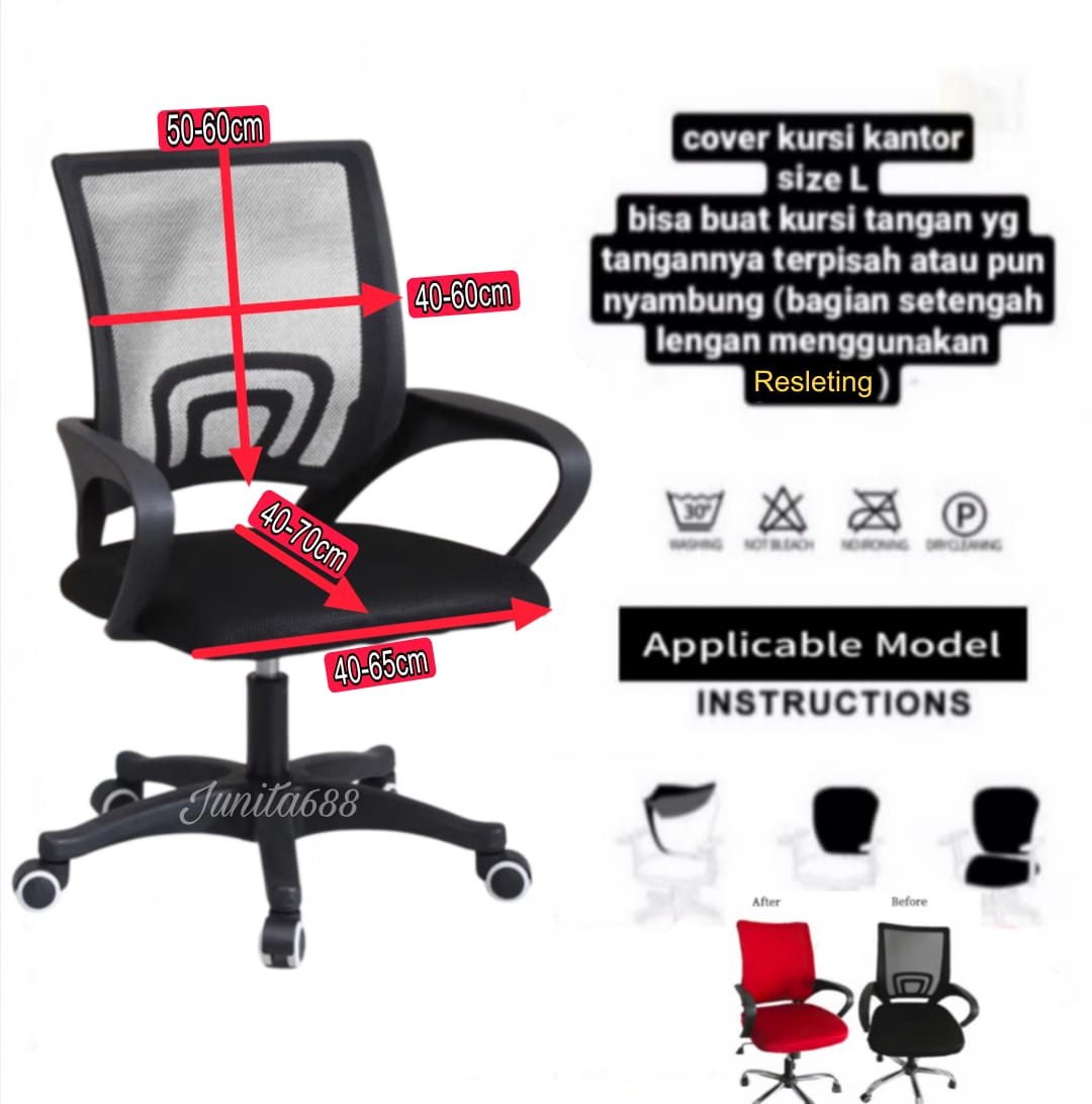( Jual SARUNG Bukan KURSI ) Sarung pelindung kursi kantor elastis / Cover kursi kantor size: L