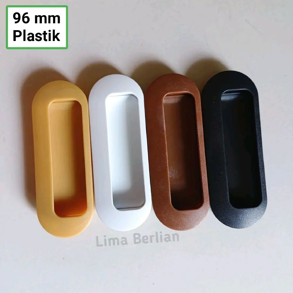 Handle Cekung Tanam Plastik 96 mm Oval Tarikan Laci Lemari Pintu Sliding