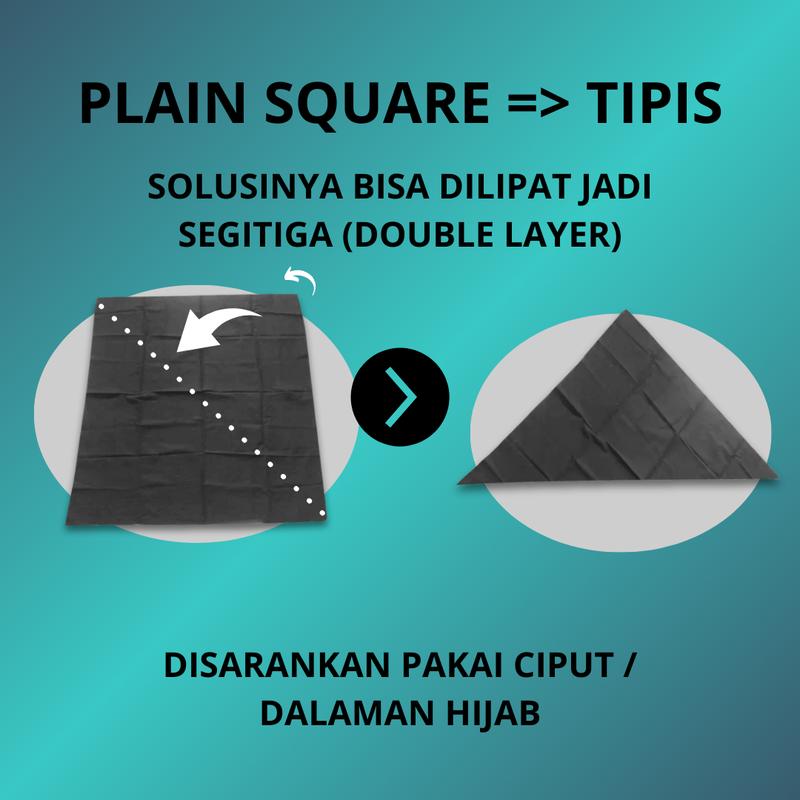 FLASH SALE - NADRASYAL X FUJIAN PLAIN SQUARE Premium Aromatic Hijab Segiempat Polycotton Jilbab persegi Bella Square Scarf Mewah Kain Nyaman Kerudung Basic dengan Pouch 5