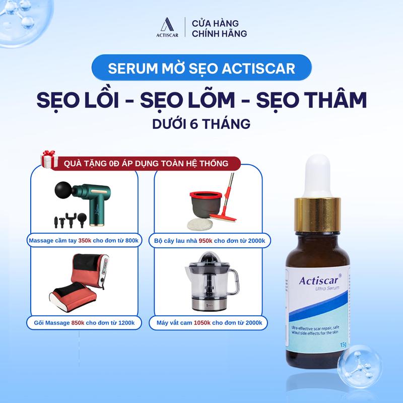  ACTISCAR Serum mờ sẹo bản cái tiến - Hỗ trợ ngăn ngừa hình thành sẹo mới làm mềm phẳng sẹo thâm và sẹo lồi lõm dưới 6 tháng  Serum 15ml  