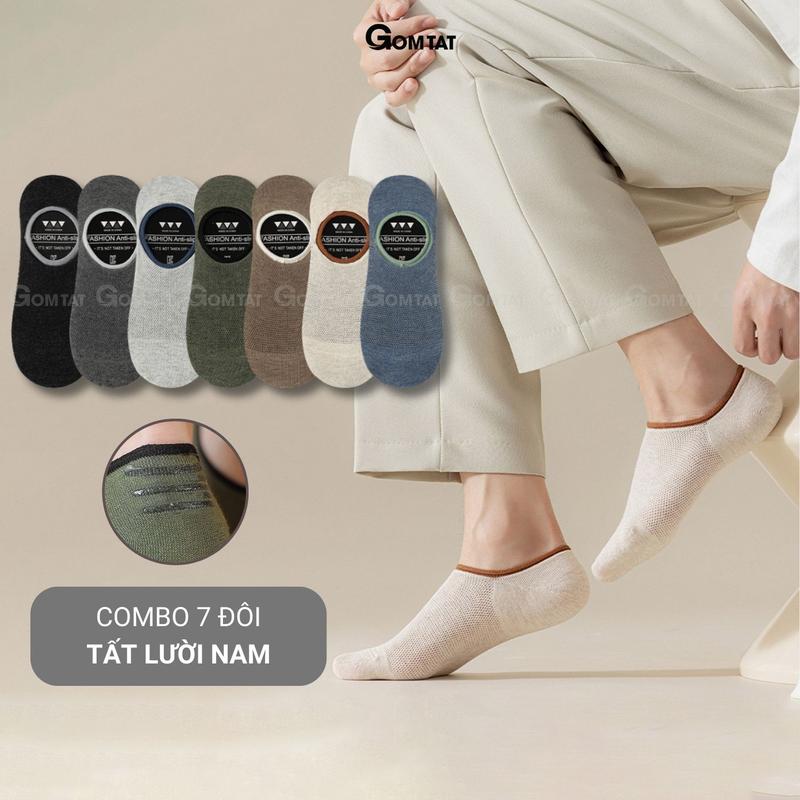 Combo 7 đôi tất đi giày lười nam cao cấp, vớ lười nam chất liệu cotton mềm mịn, có đệm cao su chống tuột gót chân  Menswear - MIA-1402