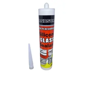 HANDSOME Lem Botol Kaca Aquarium 300ml Silicone Glass Sealant Sealent Acetic Silen White Black Clear Putih Hitam Bening Transparan