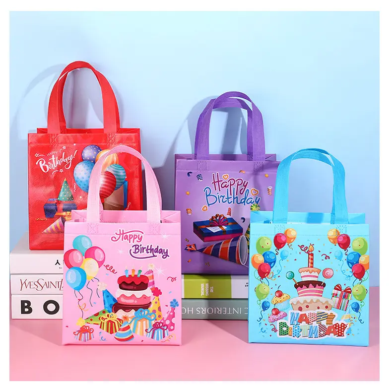 [FELIZKIDS] [FK235] GOODIE BAG 22X23 LEBAR 11WARNA RANDOM ANEKA GAMBAR KARAKTER LUCU ULANG TAHUN HAPPY BIRTHDAY TAS 2