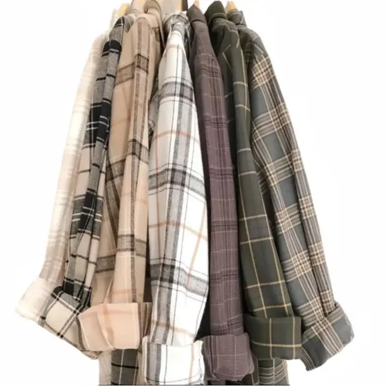Kemeja Flanel Pria Wanita Lengan Panjang Unisex 2023 Tebal Kotak Distro Standar Nyaman Katun Baju Fit Slim Retro Kerah Keren
