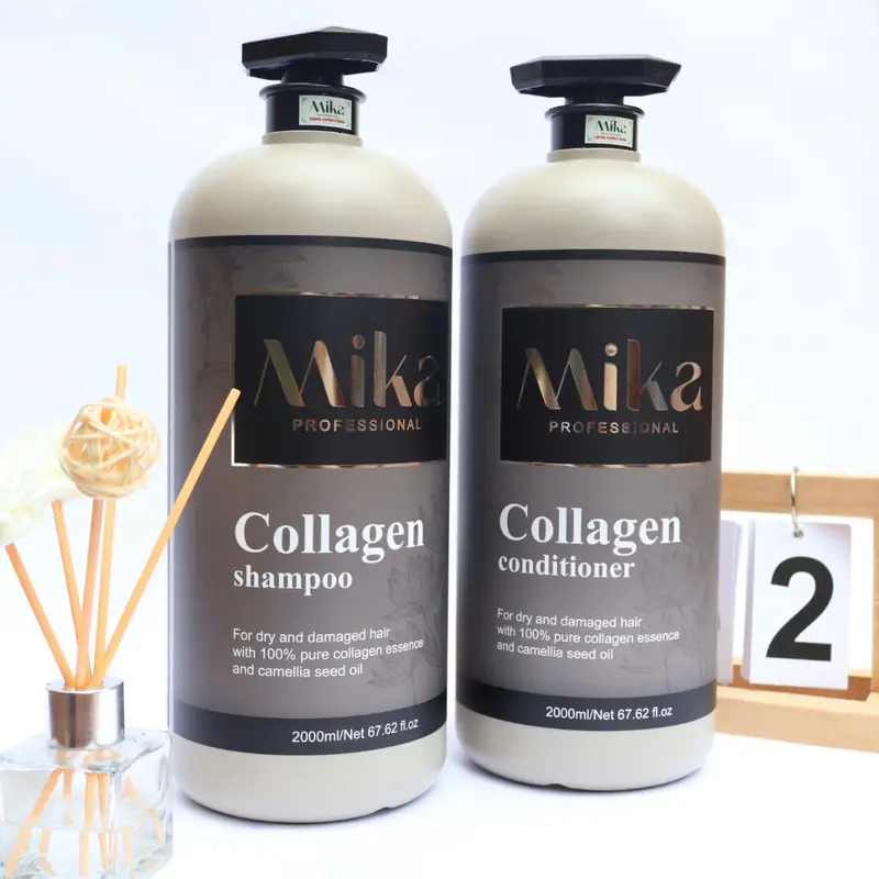 Dầu Gội Xả Collagen Mika Hương Nước Hoa Sang Chảnh Kiểm Soát Dầu Thừa 4000ml/Cặp 7