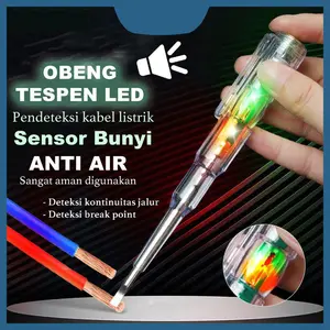 Tespen DC AC Obeng Testpen Kabel Putus Test Pen Listrik Tes Pen LED Tester Indicator Dual LED AJS