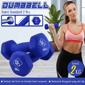 Bettergrow Barbell 2Kg 2Pcs Alat Latihan Beban Neoprene Anti slip Olahraga Fitness Gym