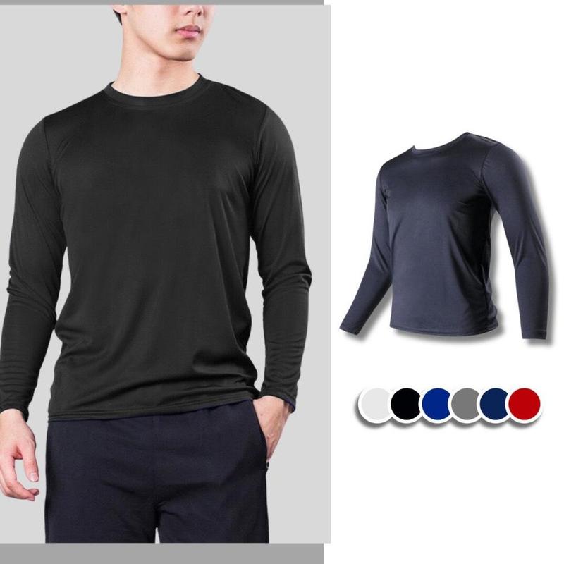  Baobaoman Áo Thun Nam Thể Thao Dài Tay Giữ Nhiệt Co Dãn 4 Chiều Phom Đẹp Tập Gym Đá Bóng Top Sport Size M-XXL Chất Liệu Cao Cấp Thun Co Dãn 4 Chiều Thích Hợp Thu Đông 